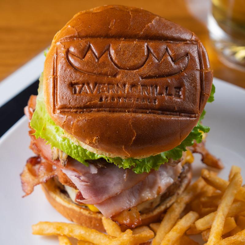 burger with fries