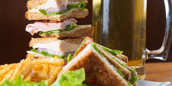 Chicken sandwich with fries
